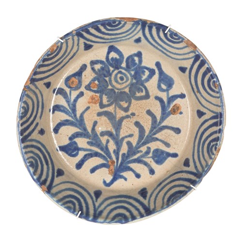 Late 19Th Century Spanish Blue And White Fajalauza Bowl