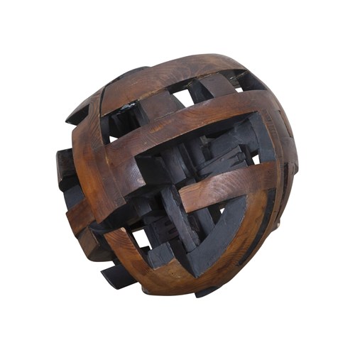 20Th Century French Decorative Wooden Ball