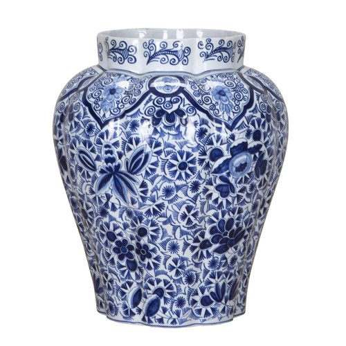 Large Late 19Th Century Delftware Vase