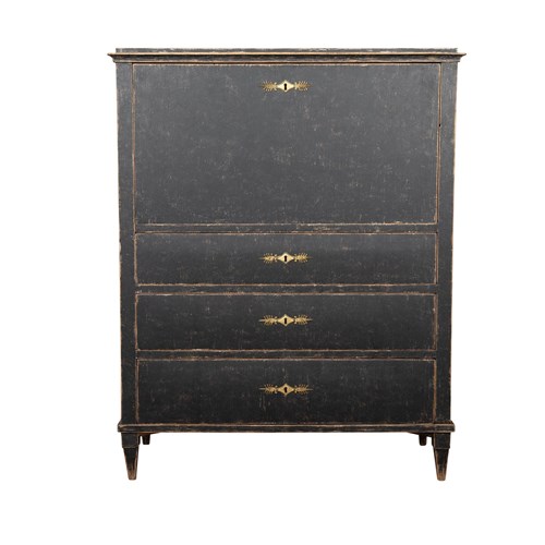 19Th Century Gustavian Period Fall Front Cabinet
