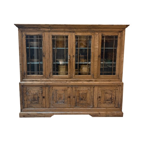 French Oak Cabinet With Decorative Astragal Detailing To The Doors 