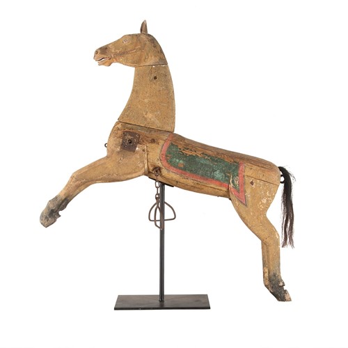Folk-art Decorative Carved Wooden Horse 