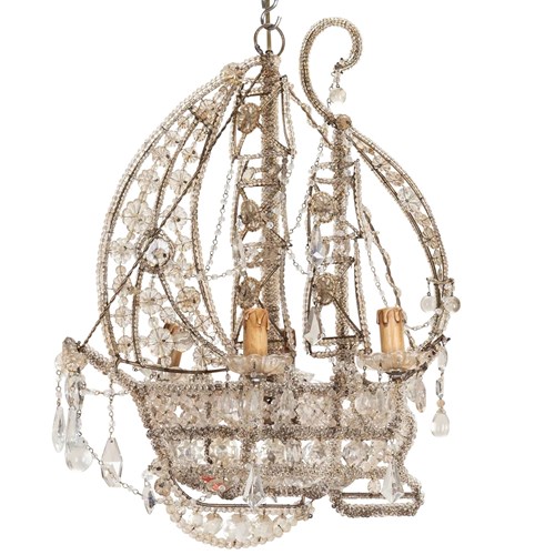 1940S French Galleon Chandelier In The Style Of Maison Bauges