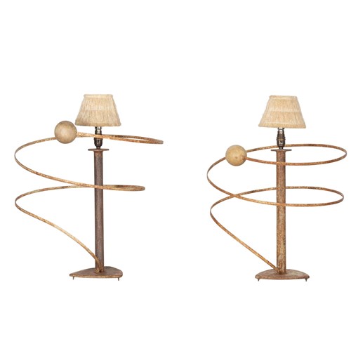 Pair Of 20Th Century Orbital Lamps