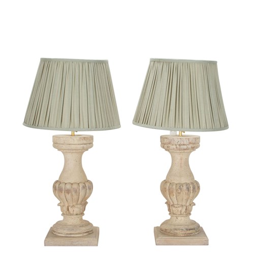 Pair Of 19Th Century French Wooden Lamps