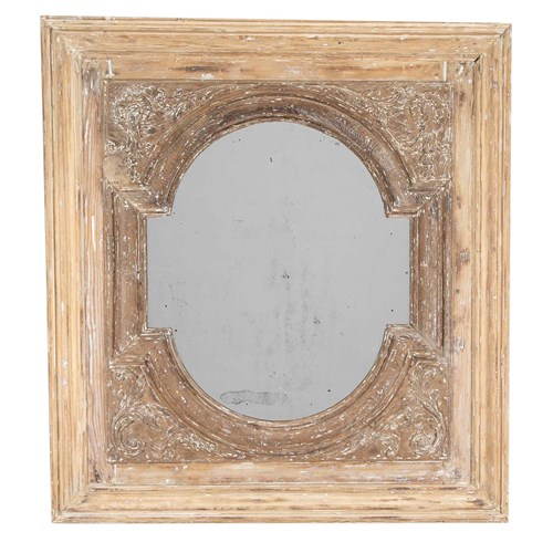 19Th Century French Decorative Carved Wood Mirror