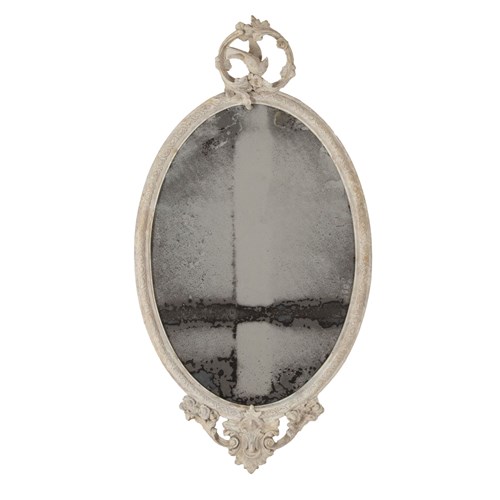 19Th Century English Mirror With Song Bird Scrolled Crest