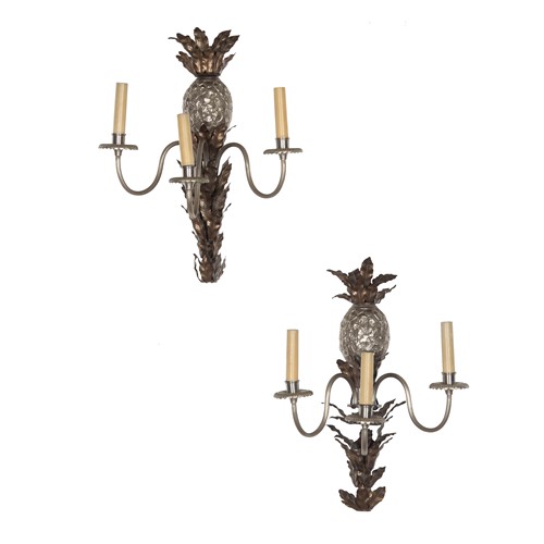 Pair Of 20Th Century Cast Pineapple Wall Lights