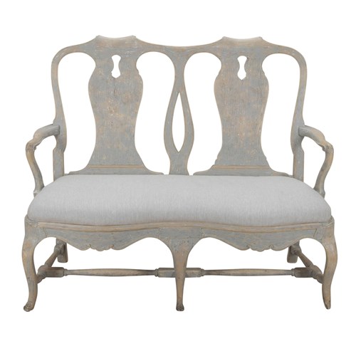 Small Late 19Th Century Swedish Rococo Style Sofa