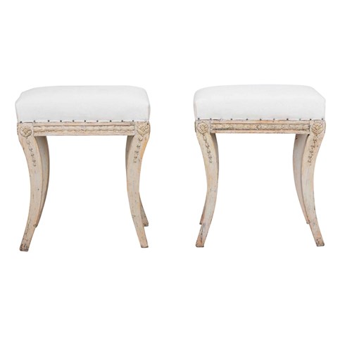 Pair Of 19Th Century Swedish Gustavian Period Footstools