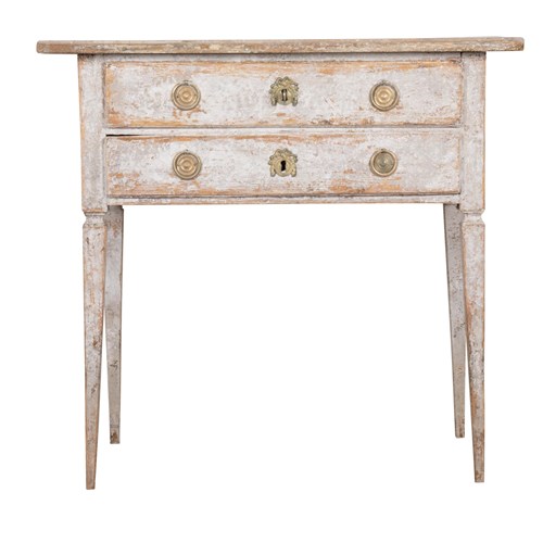 Late 19Th Century Swedish Gustavian Table With Two Drawers