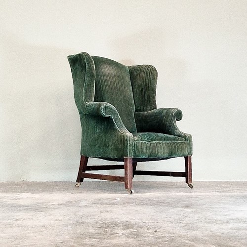 18Th Century Mahogany Wing Chair