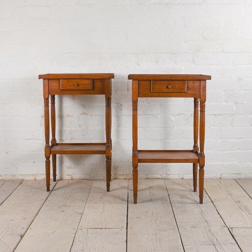 Pair 20Th Century French Fruitwood Side Tables 