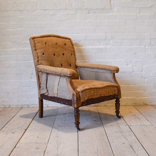 Petite French Flat Arm Armchair