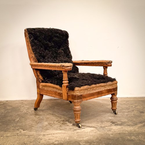 Late 19Th Century Open Arm Library Chair