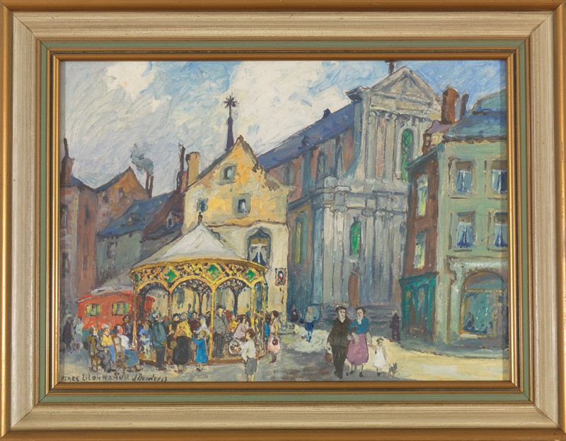 Albert Dandoy, Place Lilon Namur, framed, signed -collectit-by-spectandum-000304-01-2mb-main-637603259239653684.jpg