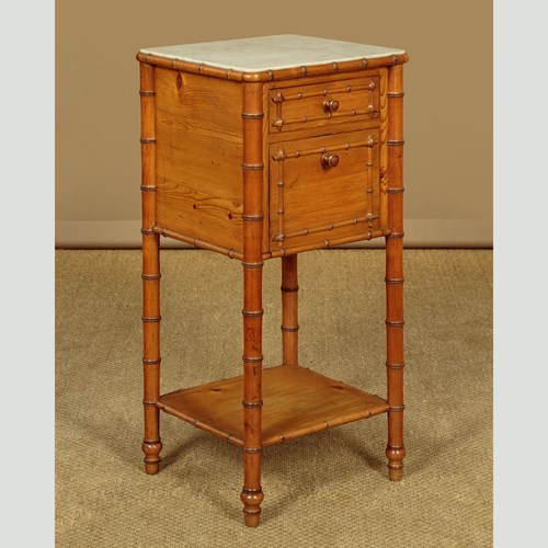 Faux Bamboo Bedside Cabinet C.1890