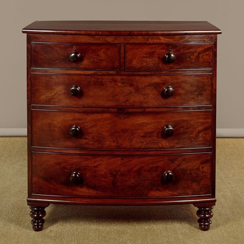 Bow Front Mahogany Chest Of Drawers C.1860