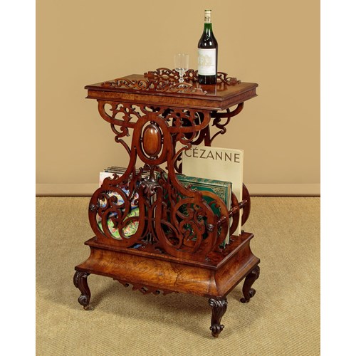 Walnut Canterbury With Folding Lectern Top C.1880