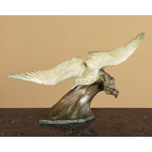 Spelter Seabird Sculpture By Henri Lechesne C.1900