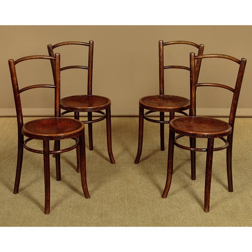 Set Of Four Bentwood Dining Chairs C.1900