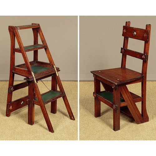 Metamorphic Library Steps & Side Chair C.1870