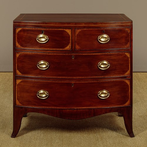 Small Georgian Inlaid Mahogany Chest Of Drawers C.1810