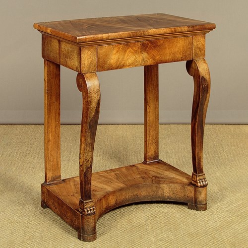 Very Small Walnut Console Table C.1860