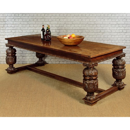 Large 17Th.C. Style Oak Refectory Table C.1890