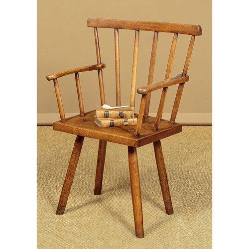 Primitive Oak Stick Armchair C.1910