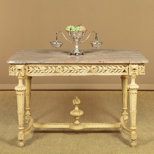 Marble Top Carved & Painted Centre Table C.1900