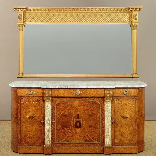 Large Gilded Overmantle Mirror C.1905