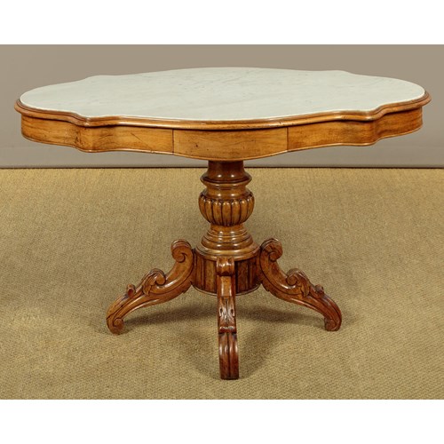 Marble Top Walnut Centre Table C.1860