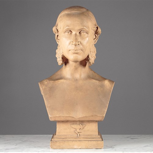 Plaster Portrait Bust Of A Physician C.1900