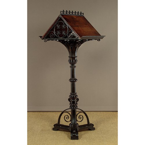 Gothic Revival Wrought Iron Lectern C.1870