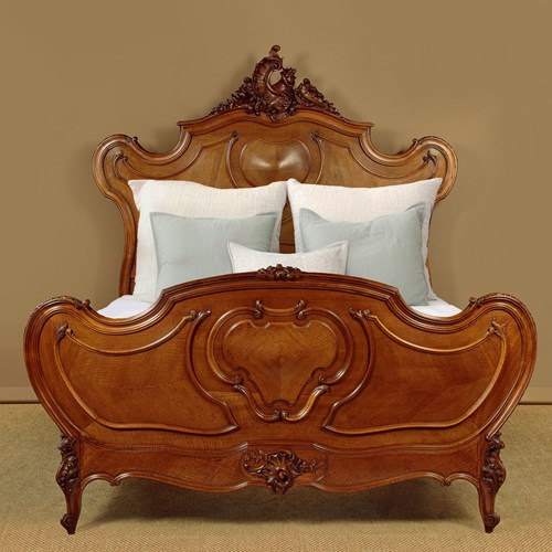 French Walnut Double Bed C.1900