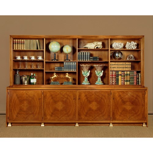 Large Walnut Mid-Century Bookcase C.1950