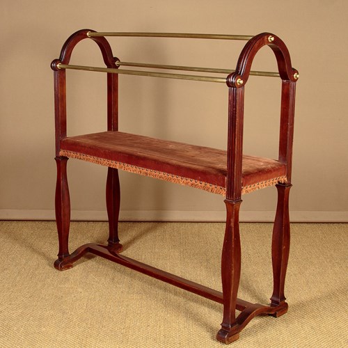 Large Mahogany & Brass Clothes Stand C.1900