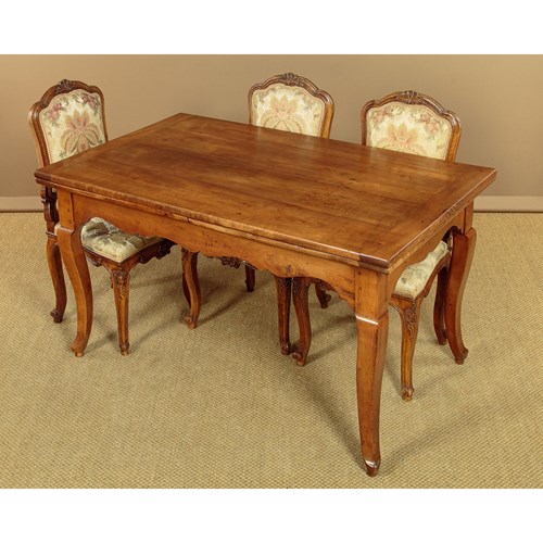 Small French Cherrywood Farmhouse Dining Table With Extending Leaves C.1850