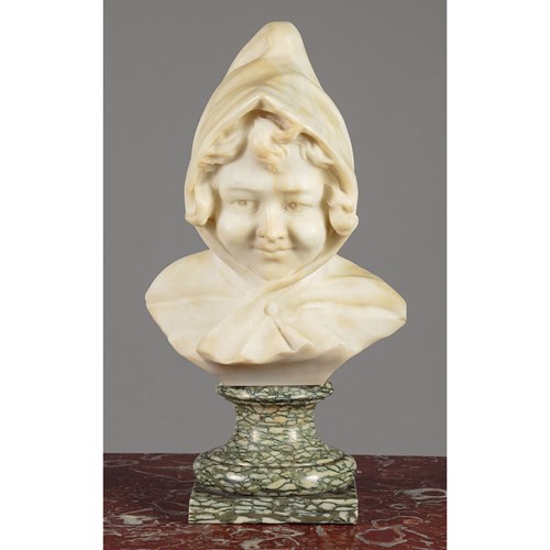 Alabaster Bust Of A Girl C.1900