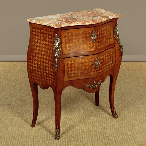 Small Parquetry Marble Top Commode C.1960