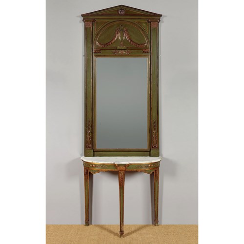 Empire Style  Painted Mirror & Console 