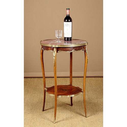 Louis XV Style Brass Mounted Marble Top Wine Table C.1930