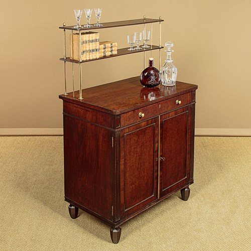 Mahogany Campaign Style Chiffonier Side Cabinet C.1860