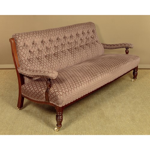 Long Walnut Sofa By Blain Of Liverpool C.1870