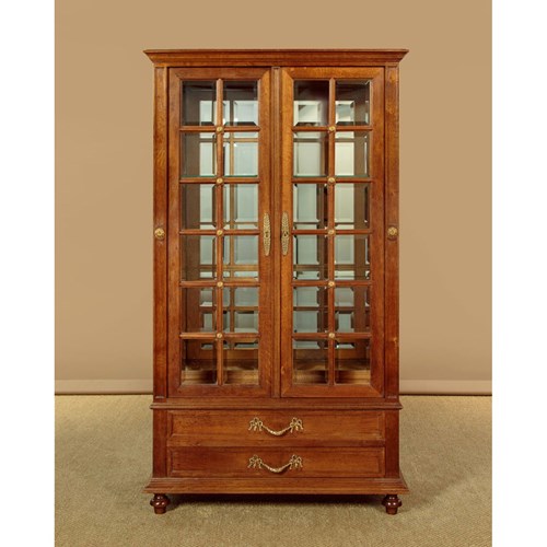 Gilt Mounted Oak Display Cabinet C.1910