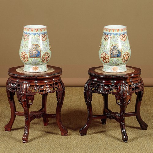 Chinese Marble Top Tall Stand, 20th c. – Showplace