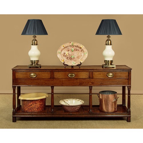 Georgian Oak Welsh Dresser Base With Potboard C.1800