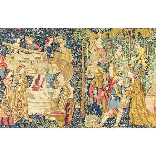 Printed Tapestry Panel Of The Grape Harvest