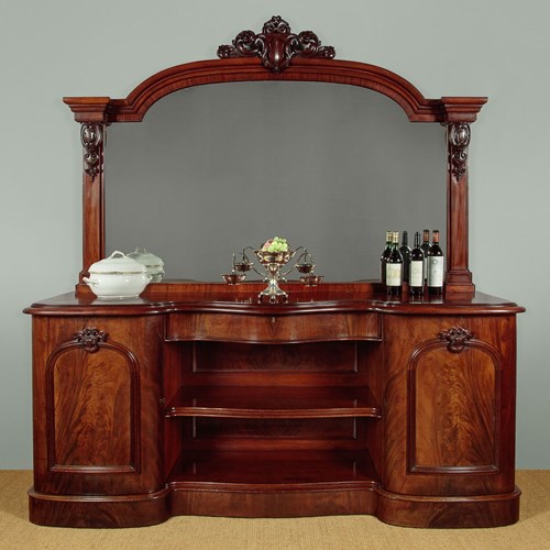 Very Large Mahogany Pedestal Sideboard C.1870